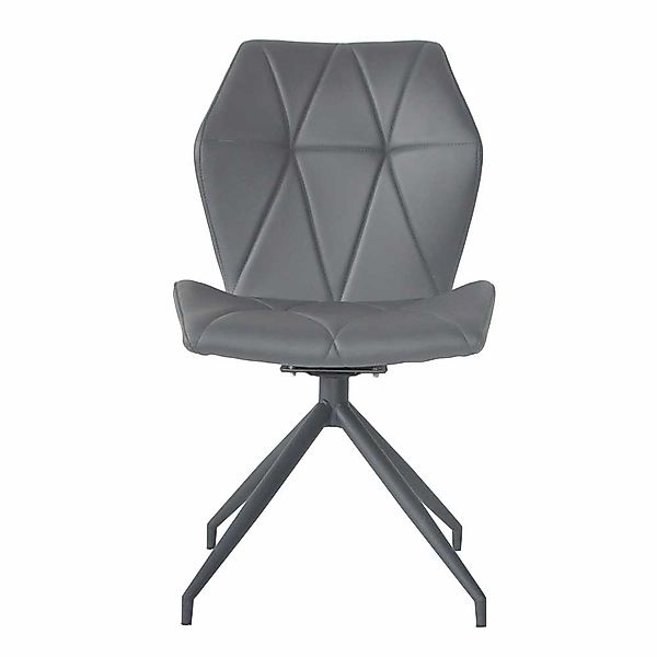 Drehbare Esstischstühle aus Kunstleder Grau (2er Set) günstig online kaufen