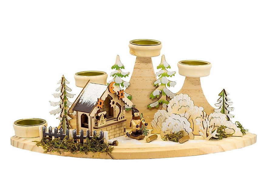 Kaladia Teelichthalter Schwibbögen aus Holz - Weihnachtsmarkt, Teelichthalt günstig online kaufen
