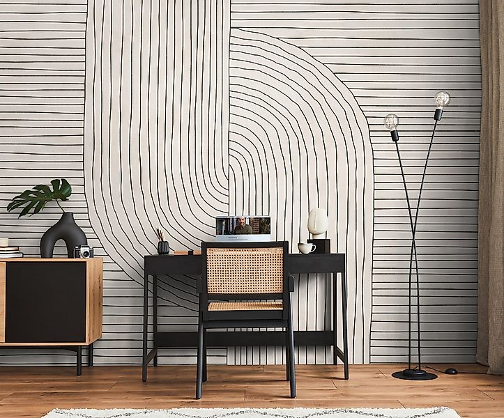 living walls Fototapete THE WALL III Zeichnung Tapete Motivtapete Formen 3D günstig online kaufen