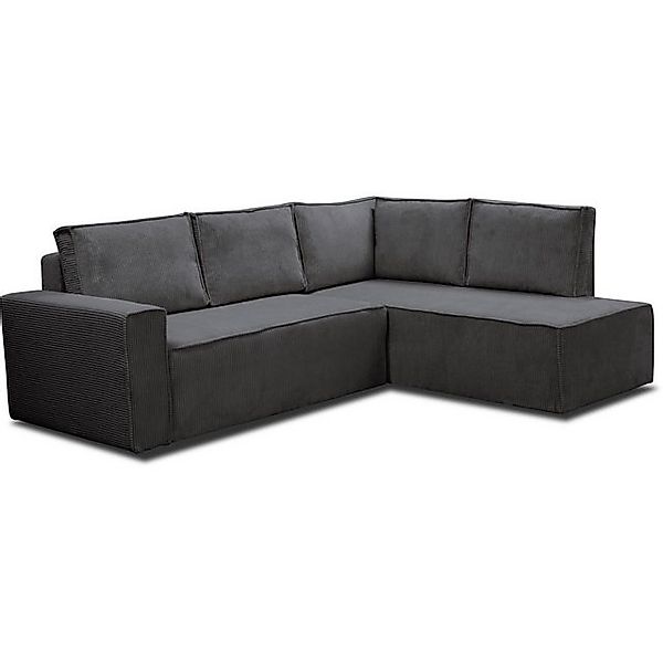 Beautysofa Ecksofa Modernes stilvolles bequemes ausziehbares Ecksofa BADO L günstig online kaufen