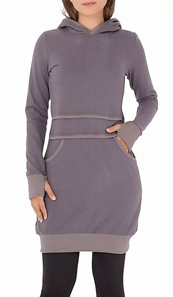 PUREWONDER Sweatkleid Kapuzenpullover-Kleid dr19 einfarbiges Hoodie-Kleid günstig online kaufen