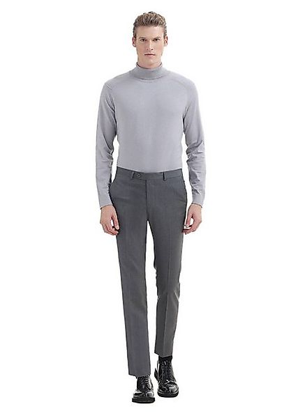 RAMSEY Chinohose Graues Material Modern Fit Klassische 100% Wolle Hose günstig online kaufen