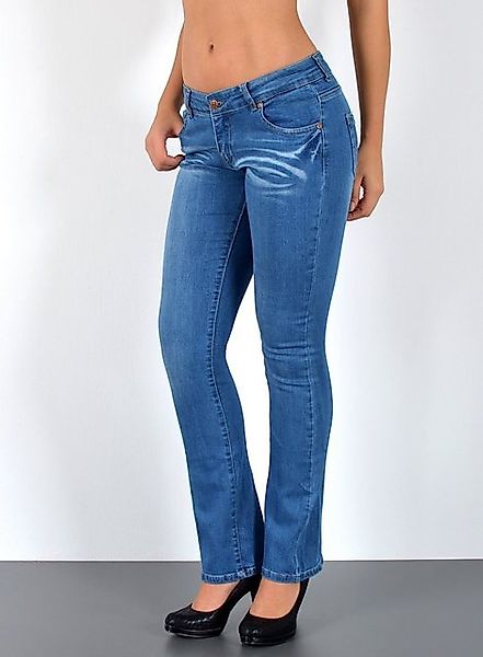 ESRA Bootcut-Jeans Low Waist Jeans Damen Bootcut Stretch Flared Jeans Wide günstig online kaufen