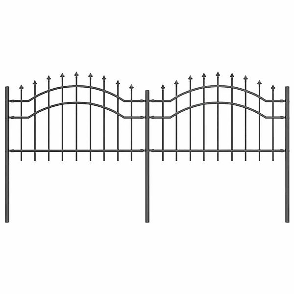 vidaXL Gartenzaun Grau 115 cm Pulverbeschichteter Stahl 42003958 günstig online kaufen