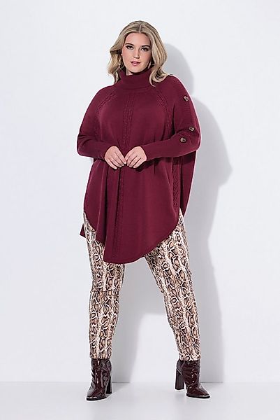 MIAMODA Pullunder Pullover Poncho-Style Zopfmuster Zipfelsaum günstig online kaufen