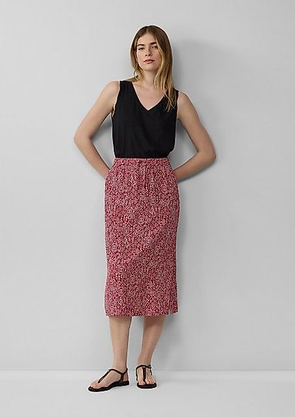s.Oliver Minirock Midi-Rock aus Viskose mit Eingrifftaschen und Tunnelzug günstig online kaufen