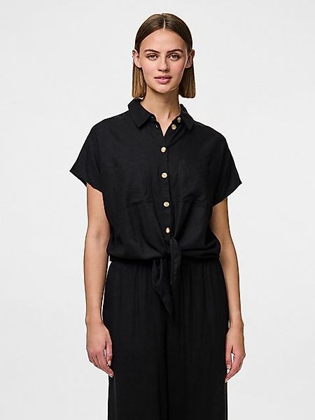 pieces Kurzarmbluse "PCPIA SS TIE SHIRT WVN NOOS", mit Leinen günstig online kaufen
