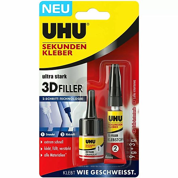 Uhu Sekundenkleber 3D Filler 3g + 9g günstig online kaufen