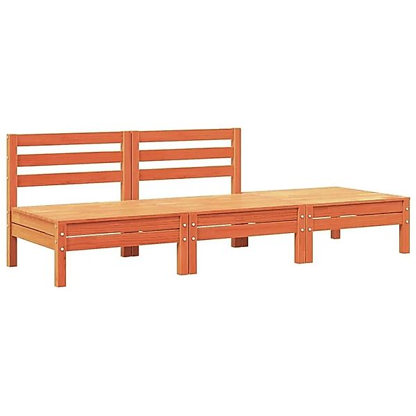 vidaXL Gartensofa 3-Sitzer Wachsbraun Massivholz Kiefer 838037 günstig online kaufen