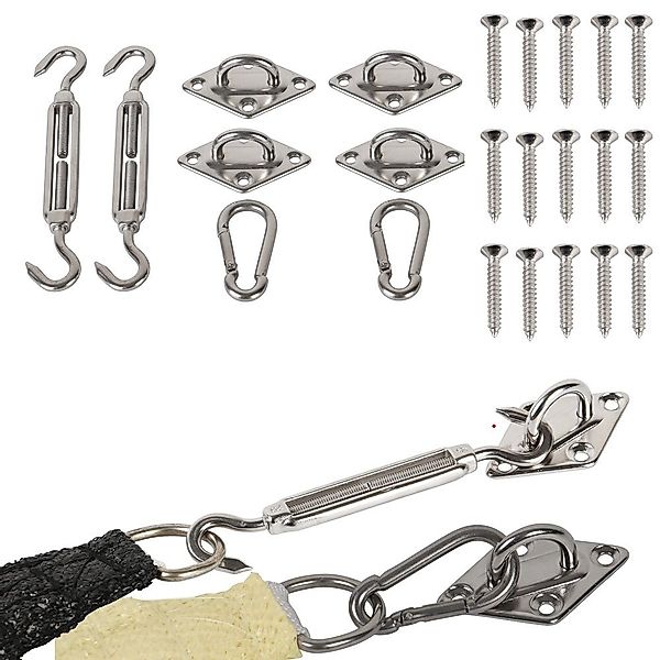 Mucola Sonnenschutz 8-Teilig Befestigungsset Sonnensegel Zubehör günstig online kaufen