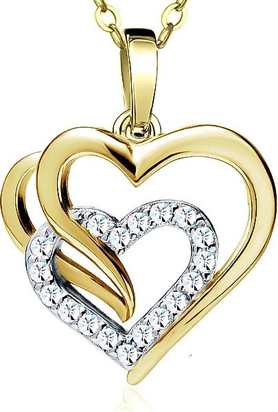 Limana Herzkette Halskette für Damen 925 Silber Kette mit Herz Anhänger gol günstig online kaufen
