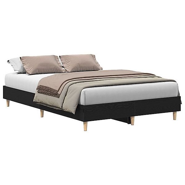 vidaXL Bett Bettgestell 135x190 cm Schwarz Eiche Holzwerkstoff (1-tlg) günstig online kaufen