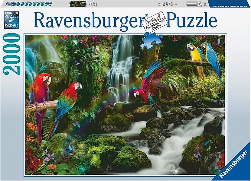 Ravensburger Puzzle Bunte Papageien im Dschungel, 2000 Puzzleteile, Made in günstig online kaufen