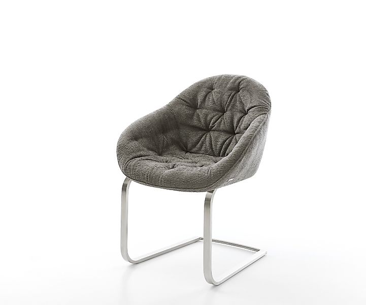 Freischwinger Gaio-Flex Bouclé Soft Schlamm Freischwinger flach Edelstahl günstig online kaufen