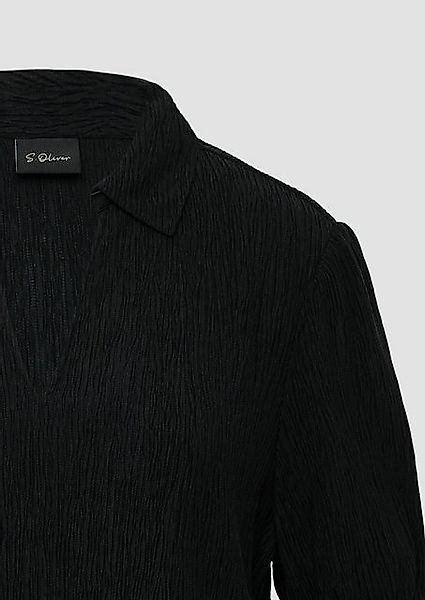 s.Oliver BLACK LABEL Kurzarmbluse Verkürzte Plissee-Bluse im Loose Fit mit günstig online kaufen