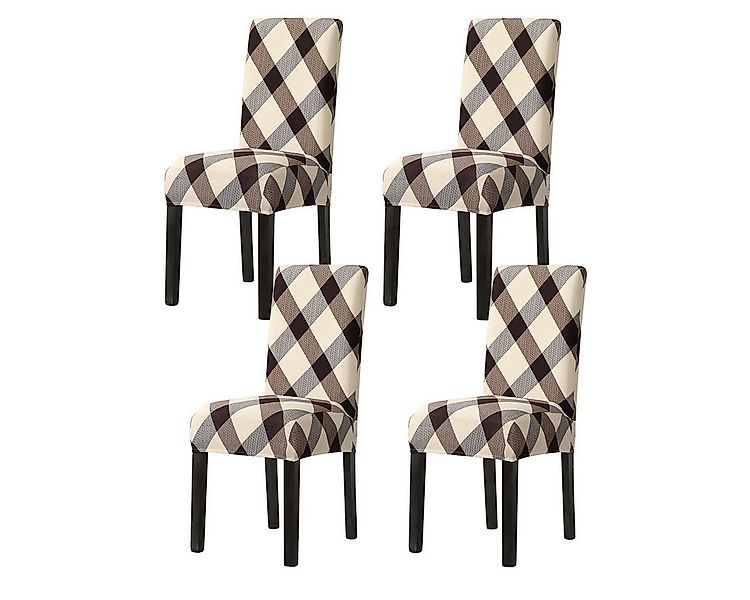 Vivi Idee Stuhlbezug Stuhlhussen 4/6er Set Spannbezug für Esszimmerstühle S günstig online kaufen