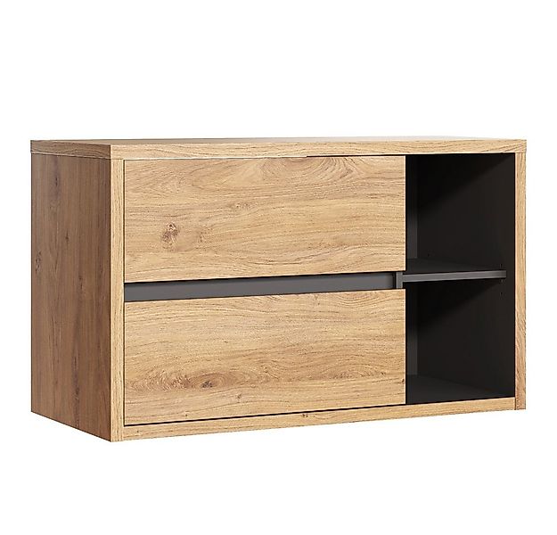 Lomadox Waschtisch DANZIG-56, unterschrank 100 cm Shetland Eiche Nb. mit Gr günstig online kaufen