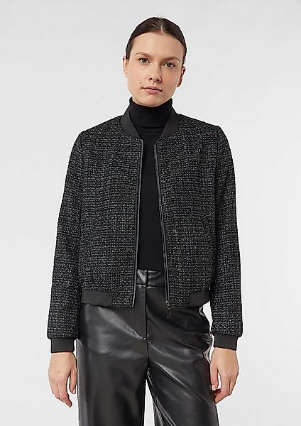 comma Funktionsjacke Indoor-Jacke Kurzer Blouson mit dezentem Glitzergarn günstig online kaufen