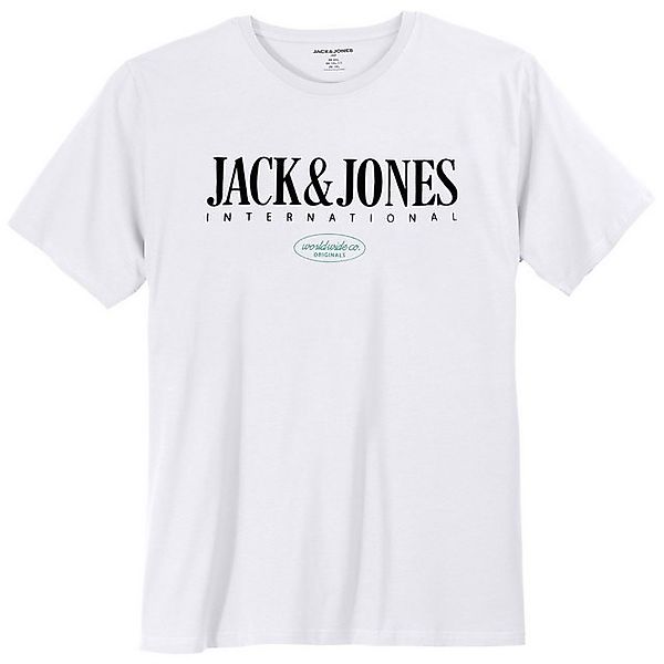 Jack & Jones Rundhalsshirt Große Größen Herren T-Shirt weiß Logoprint JORLU günstig online kaufen