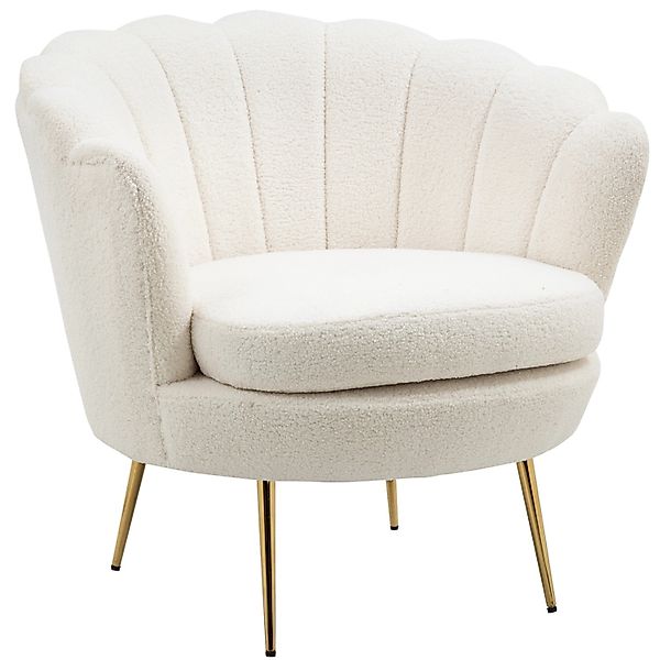 HOMCOM Polstersessel Polyester Schaumstoff Weiß 79L x 77B x 77H cm günstig online kaufen