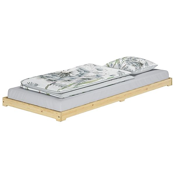 Erst-Holz Extra Niedriges Futonbett Bettrahmen 100 x 200 Kiefer Massivholz günstig online kaufen
