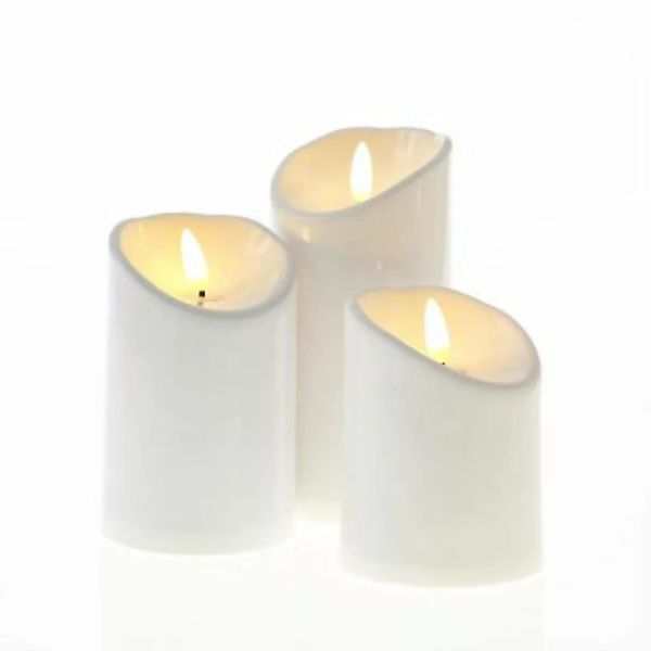 MARELIDA LED Kerzenset 3-teilig Außen 3D Flamme flackernd weiß  Erwachsene günstig online kaufen