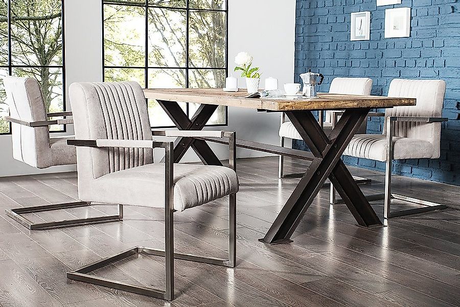 riess-ambiente Freischwinger BIG ASTON stone grau / silber, Esszimmer · Mic günstig online kaufen