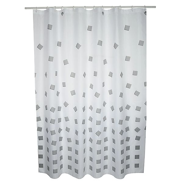MSV Duschvorhang Thika 180 cm x 200 cm Weiß-Grau günstig online kaufen