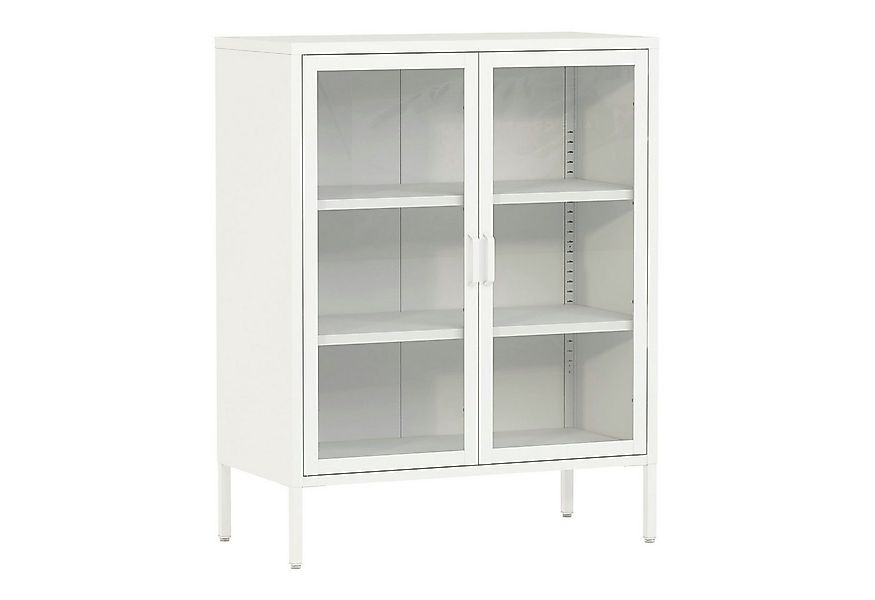 en.casa Sideboard, Fauske 80x40x101,5cm Weiß günstig online kaufen