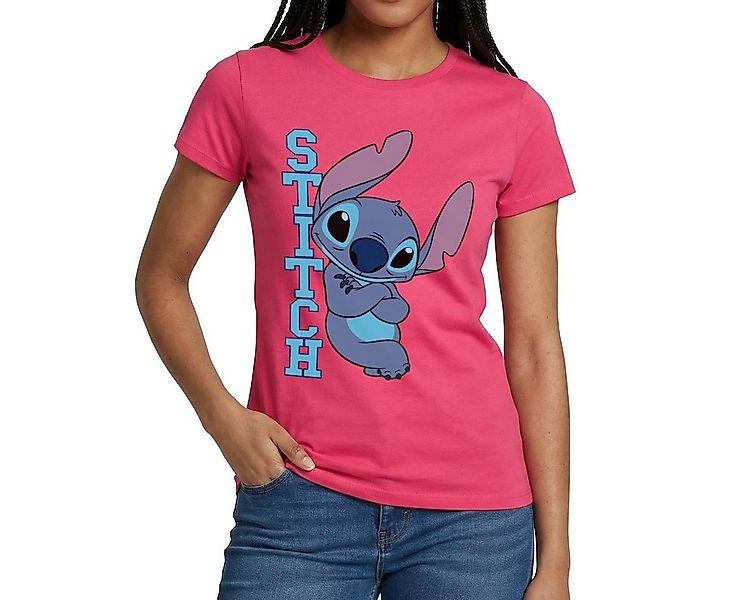 Spreadshirt T-Shirt Lilo & Stitch, Stitch Mit Schriftzug Frauen T-Shirt (1- günstig online kaufen