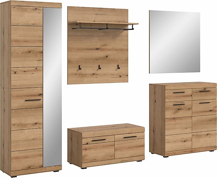 INOSIGN Garderoben-Set "Siena, Fronten mit hochwertiger Rillenfräsung, 5-te günstig online kaufen