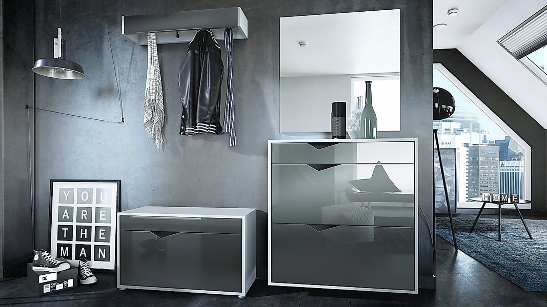 Vladon Garderoben-Set Kolmio, (Garderobenset bestehend aus 1 Schuhschrank, günstig online kaufen