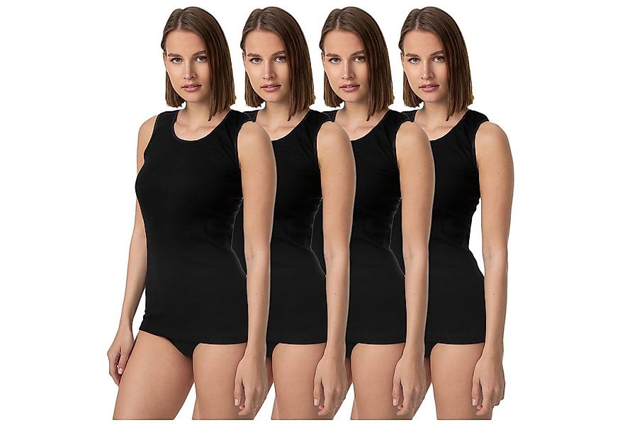 TEXEMP Unterhemd 4er Pack Damen Unterhemd Baumwolle Tank Top Achselhemd Dam günstig online kaufen