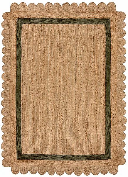 FLAIR RUGS Teppich »Grace aus Jute mit Muschelrandsaum« rechteckig 4 mm Höh günstig online kaufen