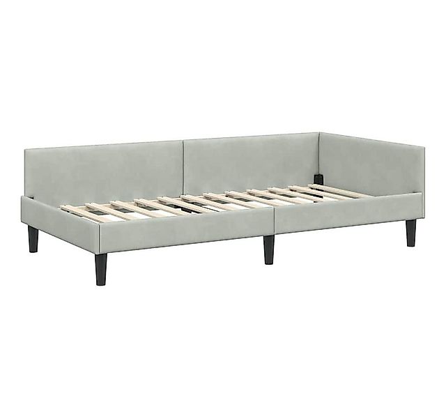 vidaXL Bett Eckbettgestell mit Kopfteil Hellgrau 80 cm x 200 cm Samt (1-tlg günstig online kaufen