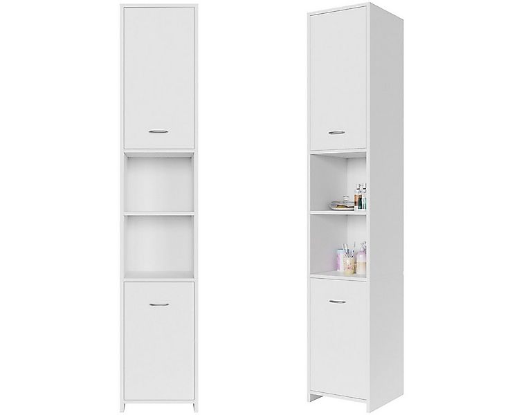 Casaria Hochschrank Neapel Badezimmerhochschrank 30 cm Breit mit 2 Türen Ba günstig online kaufen