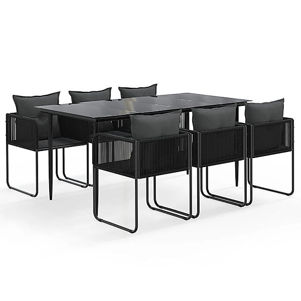 vidaXL 7-Tlg Garten-Essgruppe Schwarz 3156501 günstig online kaufen