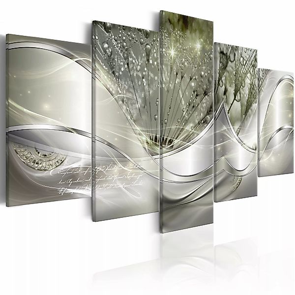 Wandbild - Sparkling Dandelions (5 Parts) Green Wide günstig online kaufen