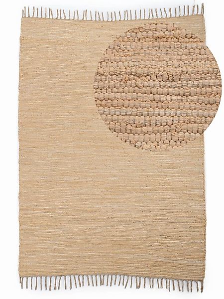 carpetfine Teppich »Kelim Chindi uni«, rechteckig, 5 mm Höhe, Wendeteppich, günstig online kaufen