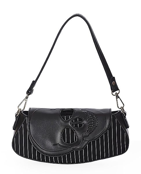 Banned Handtasche Black Core Pinstripe, Skull günstig online kaufen