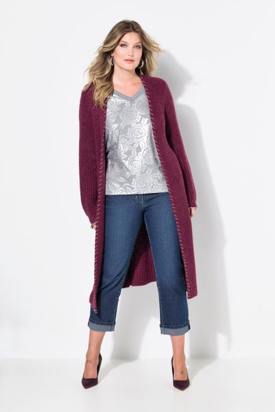 MIAMODA Strickjacke Strickjacke extra lang Ausschnitt günstig online kaufen