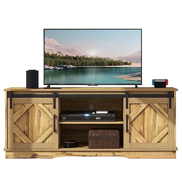 Merax Lowboard TV-Schrank, Fernsehtisch mit Schiebtüren, günstig online kaufen