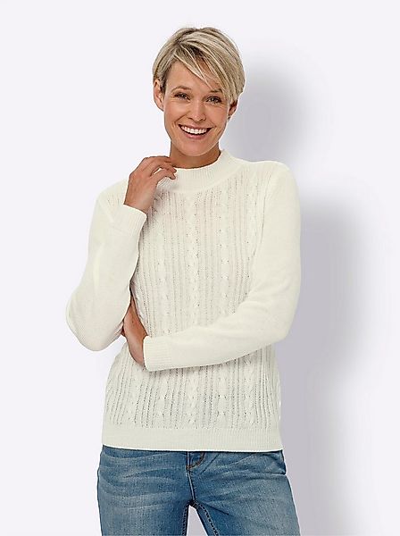 Sieh an! Strickpullover Stehkragen-Pullover Langarm Zopfmuster, Jersey günstig online kaufen