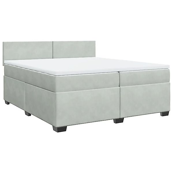 vidaXL Boxspringbett mit Matratze Hellgrau 200x200 cm Samt 3288696 günstig online kaufen