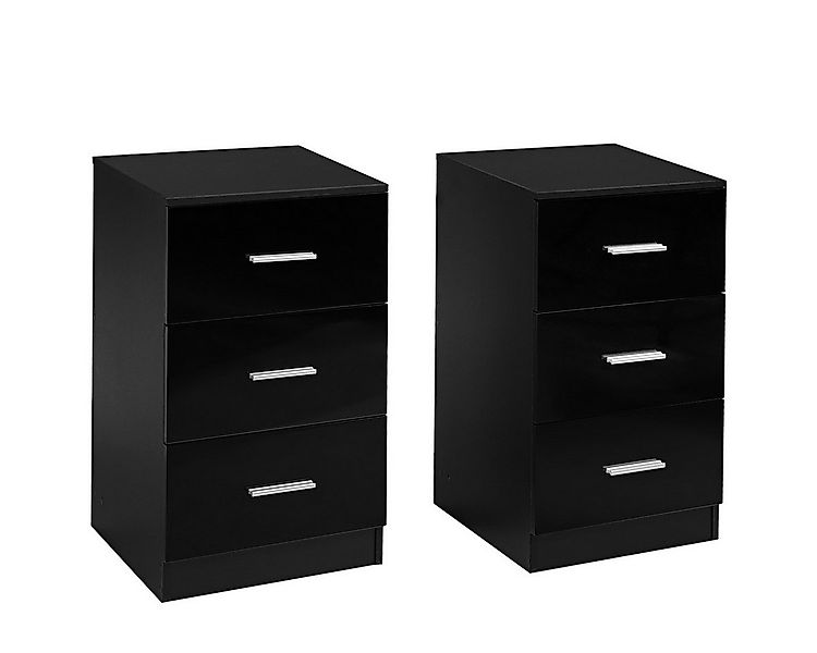 COSTWAY Nachttisch (2-St), mit 3 Schubladen, Büroschrank Beistelltisch 37x3 günstig online kaufen