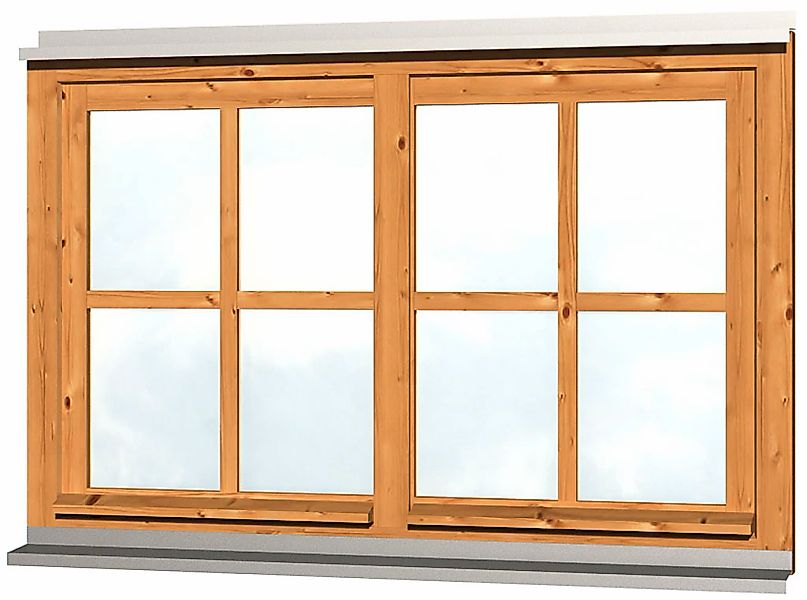 Skanholz Fenster "Doppelfenster" für Carports, 132,4 x 82,1 cm günstig online kaufen