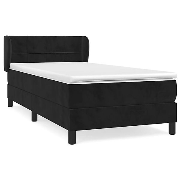 vidaXL Boxspringbett mit Matratze Schwarz 80x200 cm Samt1534921 günstig online kaufen