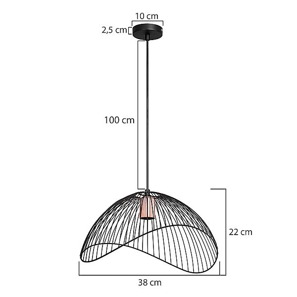 Hängeleuchte Telma, schwarz, Ø 38 cm, Metall günstig online kaufen