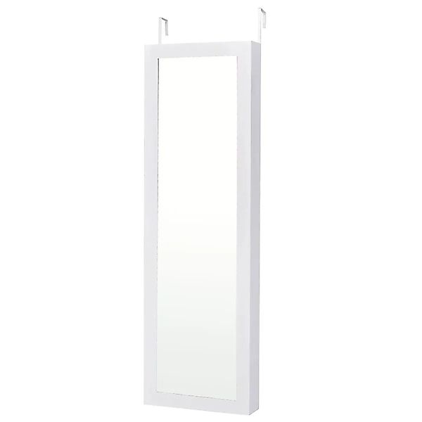 Costway Schmuckschrank mit Ganzkörperspiegel und Schminkspiegel Weiß günstig online kaufen