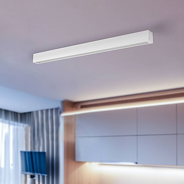 Deckenlampe Straight, weiß, 92 cm, Metall, Kunststoff günstig online kaufen